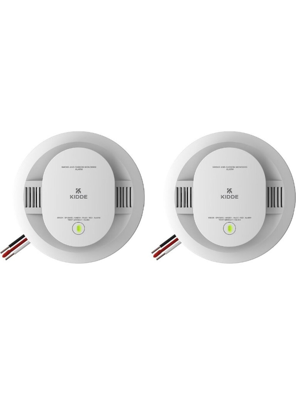 Hardwired Smoke & CO Detector with Battery Backup, Voice Alerts, 2 Pack